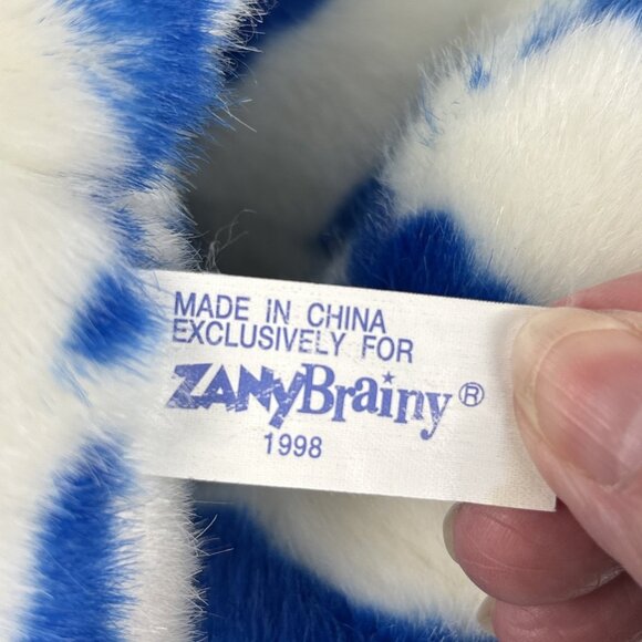 Vintabe Zany Brainy 20" Zebra Plush Baby Backpack Blue Stripe Hat Stuffed Animal - Picture 3 of 9